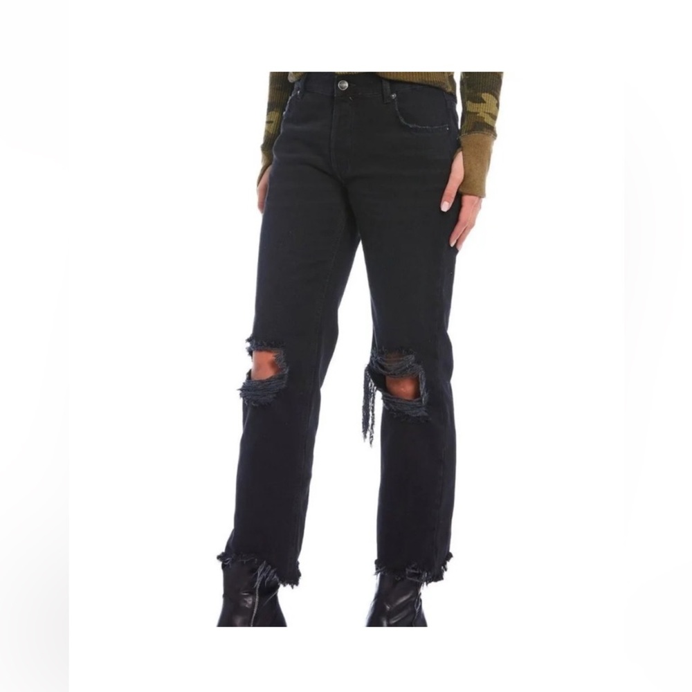 Free People 5 Button cropped jeans size 25